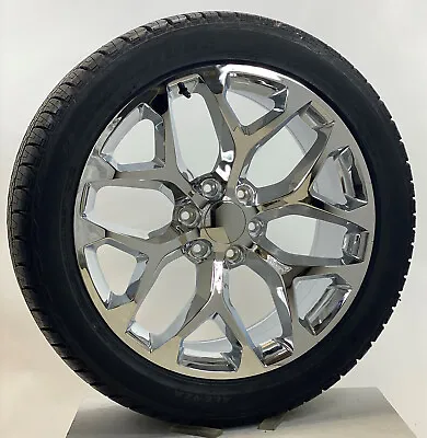 Chevy 22  Chrome Snowflake Replica Wheels Rims Bridgestone Tires Silverado Tahoe • $2959