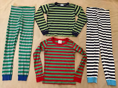 Hanna Andersson 140 Pajama Lot Mix It Up Pants Tops Striped • $21.40