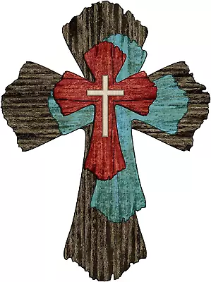 Wall Cross Hanging Crucifix Home Decor Wooden Rustic Religious Spiritual Art • $15.19