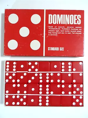 Vintage Puremco No. 30 Standard Red Dominoes • $29.95