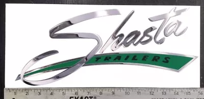 Vintage Shasta Large Green Camper Trailer RV Sticker Decal 15 X6.5  • $32.49