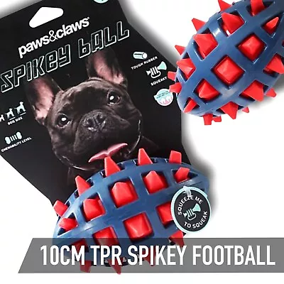 $14.95 • Buy Tough Rubber Football Dog Toy Squeaker Pet Puppy Teething Fetch Chew Toys 10cm