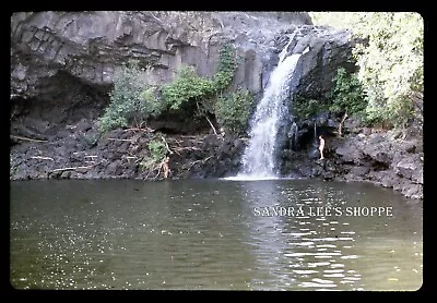 1980 Slide Man Standing Waterfall Old Arch Bridge Waterfall Hana Maui HI #2351 • $9.95