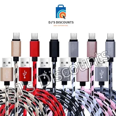 Micro USB Charging Cable Unbranded 6.6' Heavy Duty Braided Color Options • $8.99