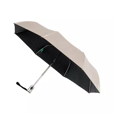 Clifton Women's Folding 96cm Auto Open Silver Coated Umbrella Shade Black Inside • $45