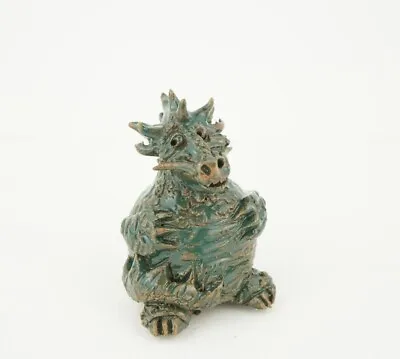 Dragon Figurine Small New Green Ceramic Handmade Animal Ukraine Sculpture Decor • $65.10