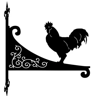 Ayam Cemani Chicken Ornamental Scroll Hanging Bracket • £37.95