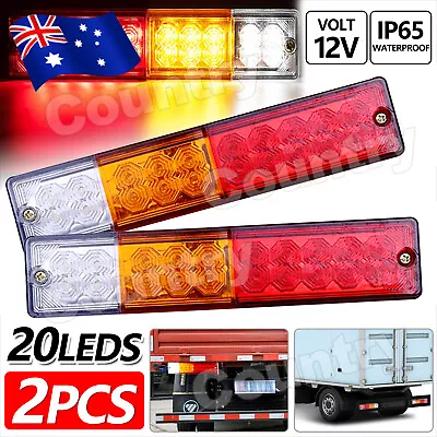 $18.95 • Buy 2X 20 LED Tail Lights Truck Stop Indicator Rear LAMP Ute Trailer Caravan 12V