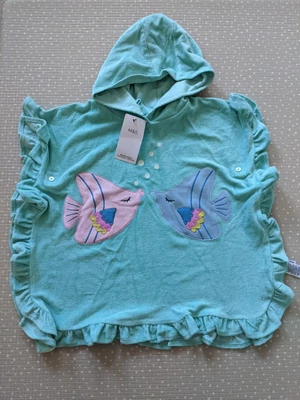 £13 • Buy New M&S Marks Spencer Girls 4-5 Years Hooded Fish Towel Beach Poncho. Sold Out