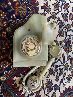 Vintage Marble Telephone - A Classic Piece Of Home Decor - Green/Jade • $588.73
