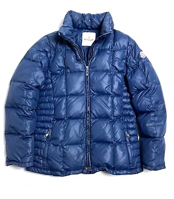 Auth Women's VINTAGE MONCLER Light Blue Zip Up Down Quilted Puffer Jacket - 4 • $284