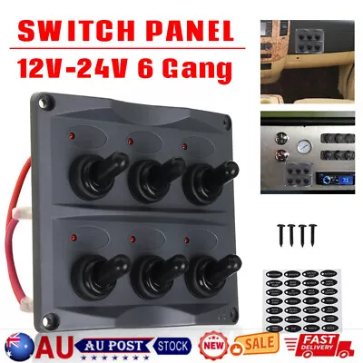 6 Gang Car Boat Truck Marine LED Rocker Switch Panel Toggle Control Waterproof • $49.99