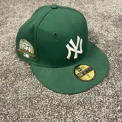 New York Yankees Vintage 27  World Series MLB New Era Fitted Cap HAT 5950 • $15