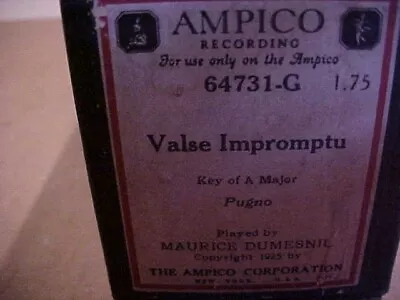 Ampico Valse Impromptu Player Piano Roll • $4.99