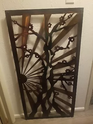 Metal Wall Sculpture Cherry Tree Rustic Art Indoor Outdoor Hallway Patio Deck • $425