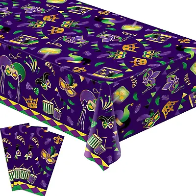 Buxiuer Mardi Gras Tablecloth New Orleans Carnival Masquerade Party Decoration D • $14.35