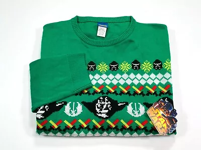 $39.99 • Buy Star Wars Yoda L Christmas Sweater Green Long Sleeve Light Saber NEW NWT
