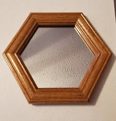 Solid Oak Home Interiors Gifts 8  X 8  Hexagon Mirror • $3