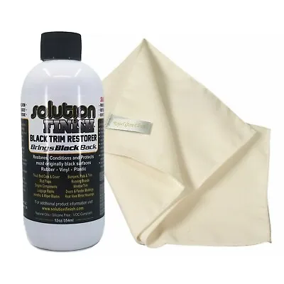 Solution Finish Black Plastic & Vinyl Restorer Car Truck SUV Bumper 12oz + Cloth • $34.79