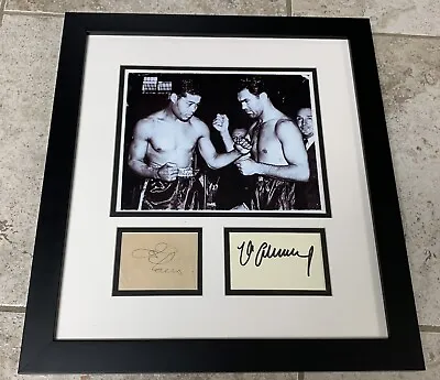 Joe Louis Max Schmeling Framed Boxing Photo Dual Signed Cut JSA LOA Autograph • $1200