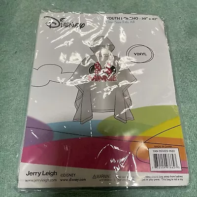 Disney Jerry Leigh Minnie Mouse Poncho Youth 30 In X 42 In New • $16.77