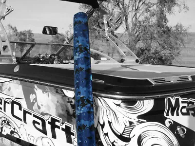 $64.99 • Buy Premium Digital Blue Camo Boat Watercraft Trailer Guide Ons On Pads Covers 36 