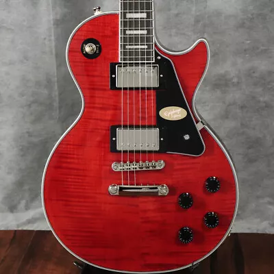 New Epiphone / Les Paul Custom Figured Transparent Red Exclusive S/N 24011524126 • $768.23