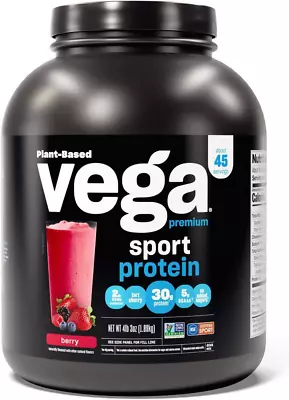 Vega Sport Premium Vegan Protein Powder Berry (45 Servings) 30g Vegan...  • $189.99