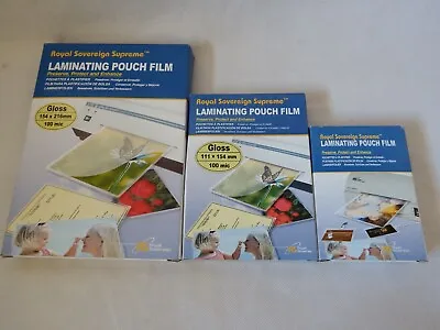 100 Sheets A3 A5 A6 A7 Laminating Pouch Film Protect Photo Gloss • £5.51