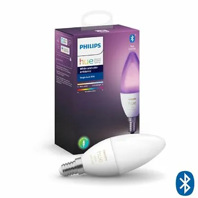 $80 • Buy NEW Philips Hue White Colour Ambiance Candle Bulb E14 With Bluetooth HUEWCAE14BT