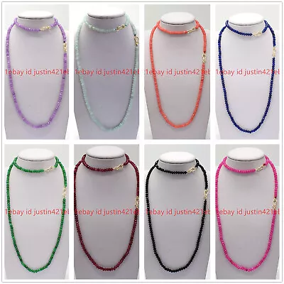 2x4mm Faceted Natural Rondelle Gemstone Beads Necklace Bracelet  • $6.64