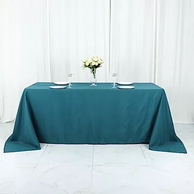 PEACOCK TEAL Polyester 90x132  Rectangle TABLECLOTHS Wedding Party Supplies • $11.78