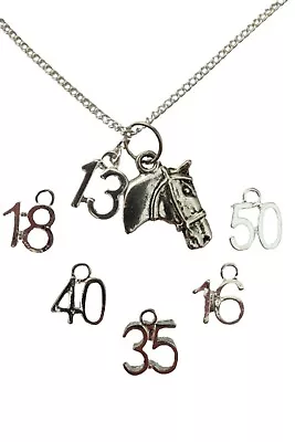 £5.97 • Buy SILVER NECKLACE HORSE HEAD Charm Pendant Birthday Anniversary Gift + Bag
