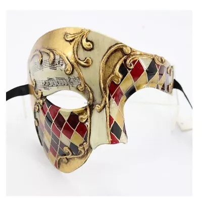 Venetian Masquerade Half Mask Unisex Halloween Ball Curved High Quality • £9.99