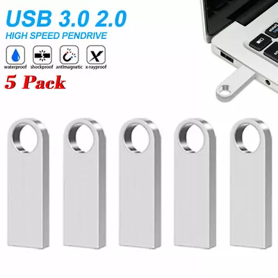 5 Pack USB 2.0 Flash Drive 16GB 64GB 32GB 8GB Metal Thumb Memory Stick Pendrive • $21.88