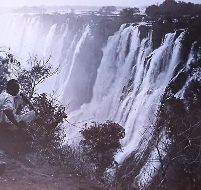 VICTORIA FALLS Zambesi River Rhodesia Africa C1920's Magic Lantern Glass Slide • $8.95