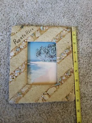 Puerto Rico Beach Seashell Type Photo Frame 6.75  X 7.75  Holds A 3  X 5  Photo • $25