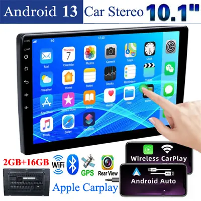 Double 2 Din 10.1'' Android 13 Touch Screen Car Stereo Radio GPS WIFI BT Carplay • $71.69
