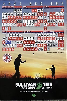 2024 BOSTON RED SOX Schedule ⚾️  MLB Baseball Sked Not 2023 MAGNET • $5.99