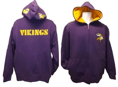 New-Minor-Flaw Minnesota Vikings Mens Mitchell & Ness Full Zip Jacket-Hoodie • $31.91