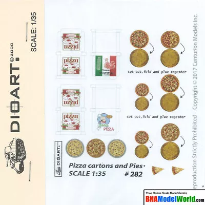 DioArt 1/35 Modern Pizza Cartons And Pies (full Colour 2 Bond Sheets) • $5.15