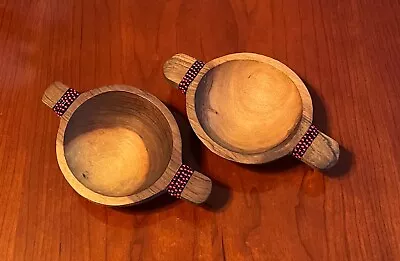 Beaded Snack Set/Handmade Bowls Set/Gift Idea/Home Decor/Olive Wood Bowl Set • £14.95
