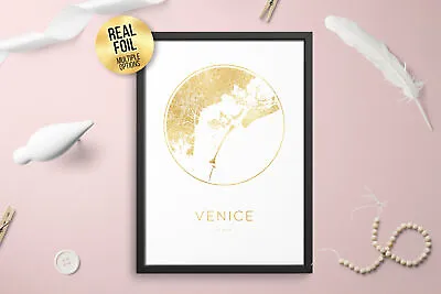 Personalised Custom FOIL CITY Map Venice ITALY Poster Art • £17.97