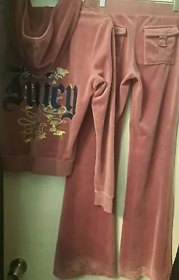 Juicy Couture Y2K Vintage Tracksuit Mauve Top L Pants ? See Measurements EUC • $179