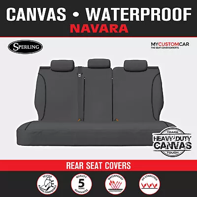 Nissan Navara D23 NP300 Dual Cab 2017-2020 TRADIES Rear Grey Canvas Seat Cover • $169