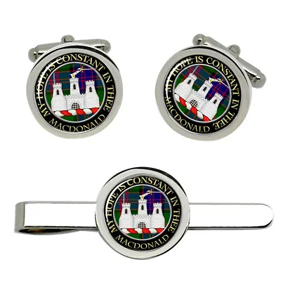 Macdonald Of Clanranald Scottish Clan Cufflinks And Tie Clip Set • $29.58