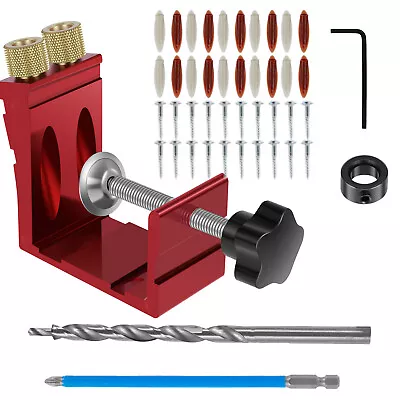 47Pcs Pocket Hole Jig Kit Pocket Screw Jig Drill Guide Sturdy 15° Angled Holesⓔ • $24.09