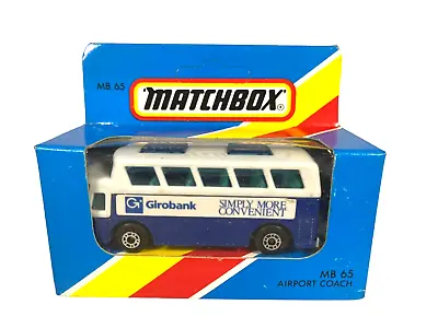 MB-65 Matchbox Girobank Airport Bus Coach ~ Sealed 1981 Blue Window Box Die Cast • $29.95