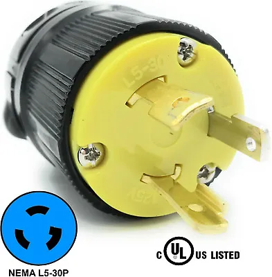 $15.97 • Buy NEMA L5-30P 30A 125V Locking Male Receptacle Replacement Plug RV 3Prong 30amp