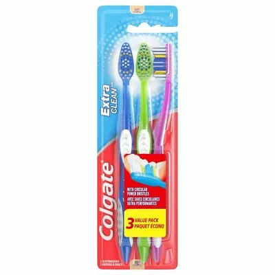 Colgate 3 Pcs. Toothbrush Extra Clean Full Head Firm Brushes Soft • $19.69